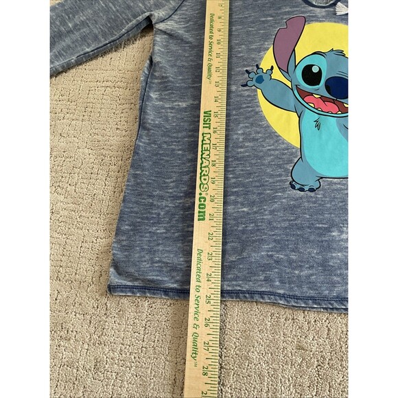 Disney Lilo and Stitch Sweatshirt Women’s Long Sleeve Blue Hoodie Medium - Picture 11 of 13